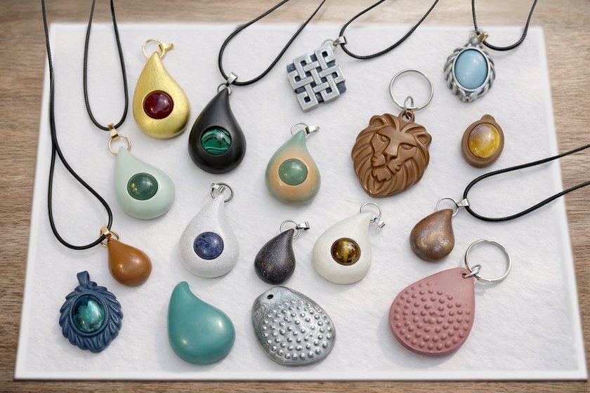 NeuroNecklace pendants — front